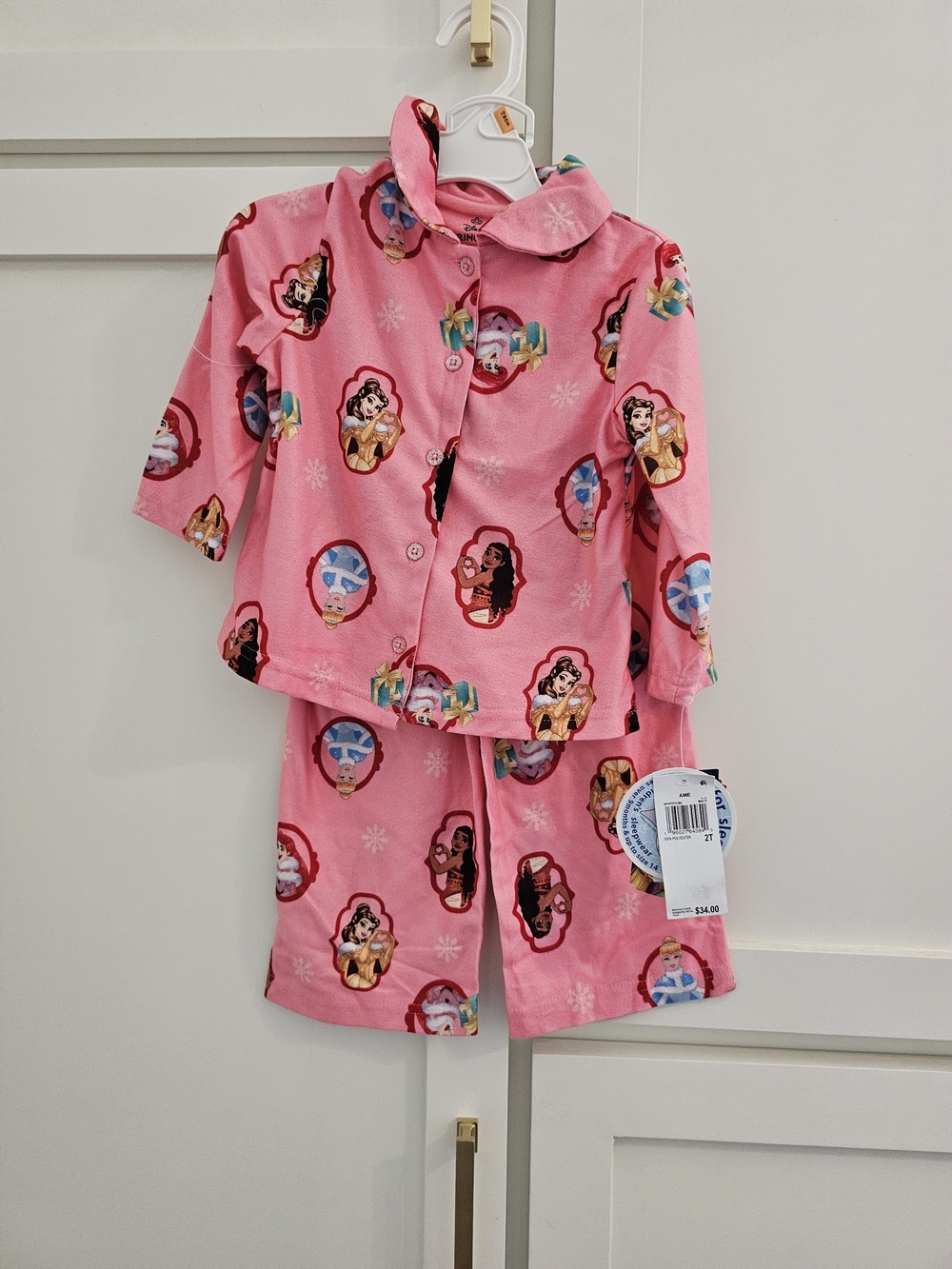 Disney Pink Girls' Character Button-Front Pajama Set